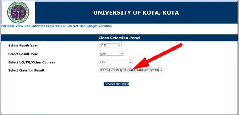 Kota University Result 2023, Name Wise UOK Exam Result 2023, PDF Download