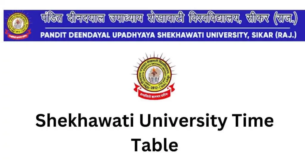 Shekhawati University Exam Time Table 2024