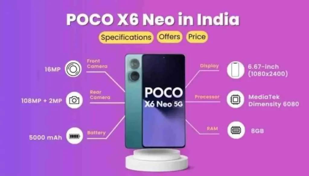 POCO X6 Neo 5G Launched with 108MP camera, Price in India