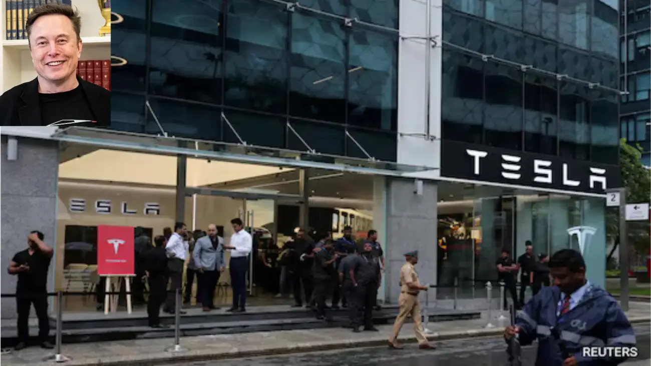 tesla first showroom in India