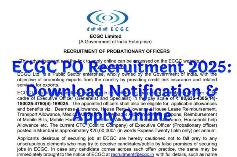 ECGC PO Recruitment 2025