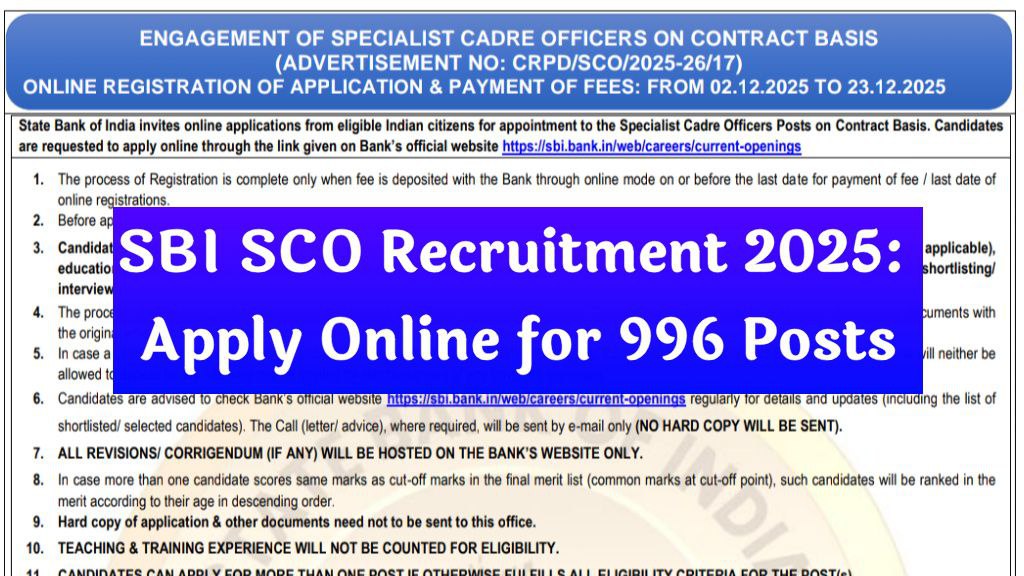 SBI SCO Recruitment 2025