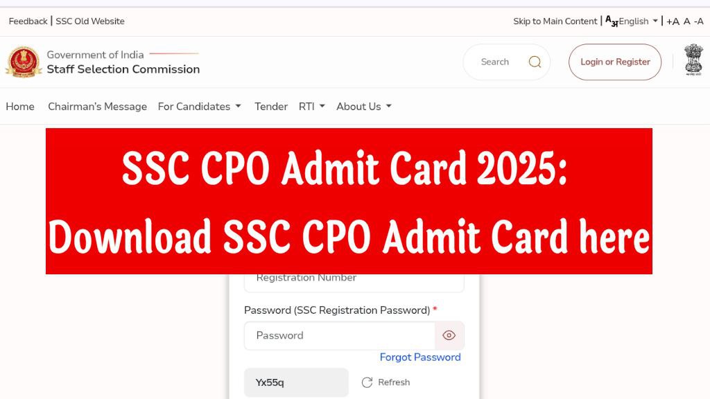 SSC CPO Admit Card 2025
