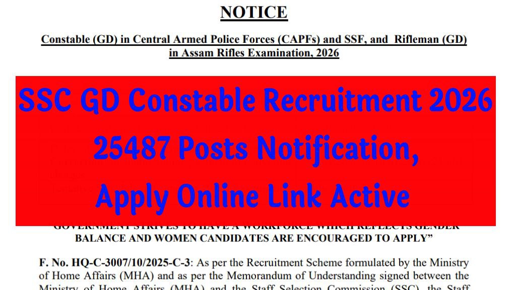 SSC GD Constable Recruitment 2026