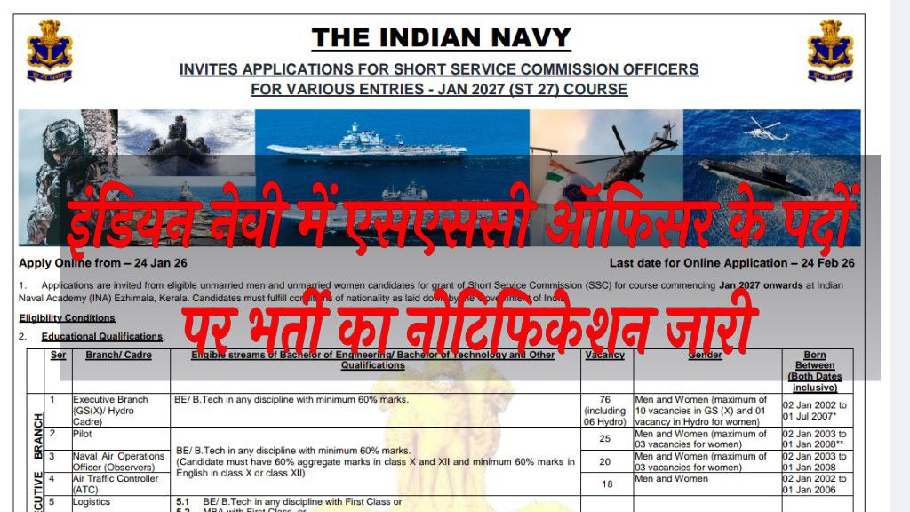Indian Navy SSC Officer Recruitment 2026