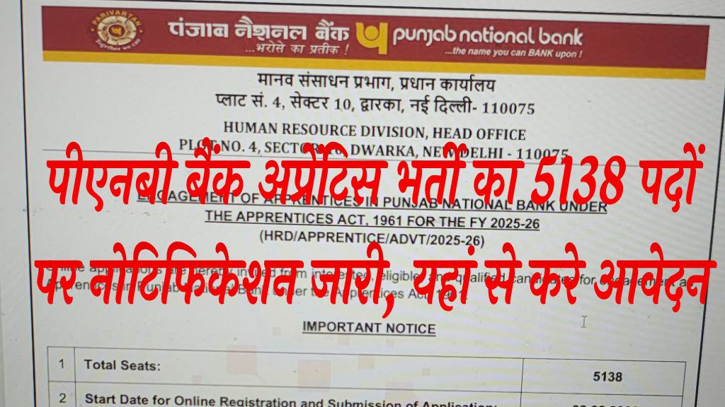 PNB Apprentice Recruitment 2026