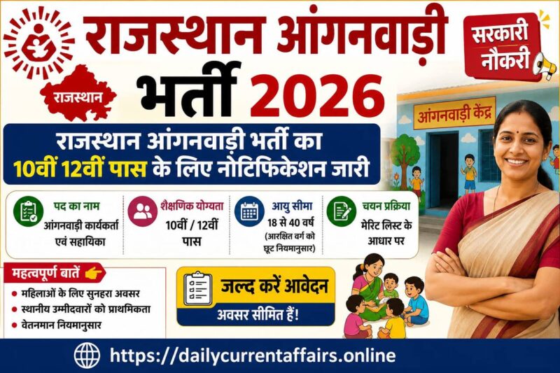 Rajasthan Anganwadi Bharti 2026